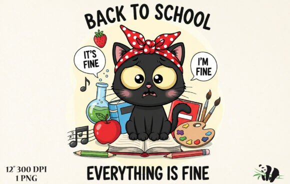 Back to School Everything is Fine Cat: A Versatile Digital Asset for Creative Projects