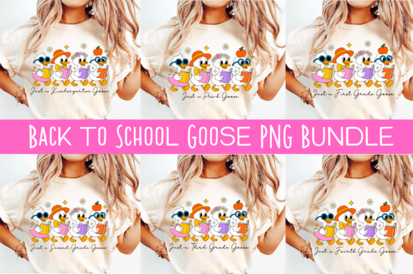 Back to School Goose PNG Bundle for Pre-K