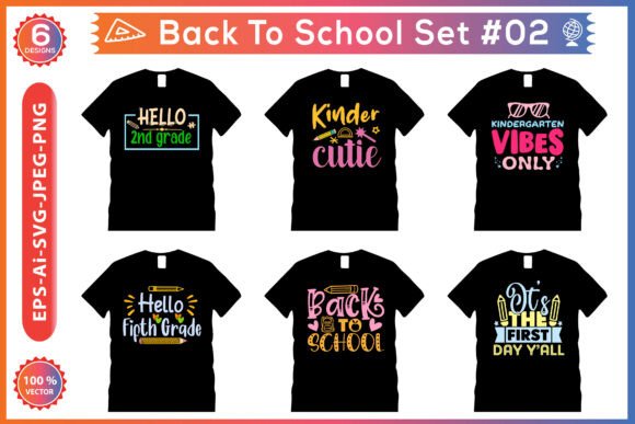Back to School Set 02 T-Shirt Designs