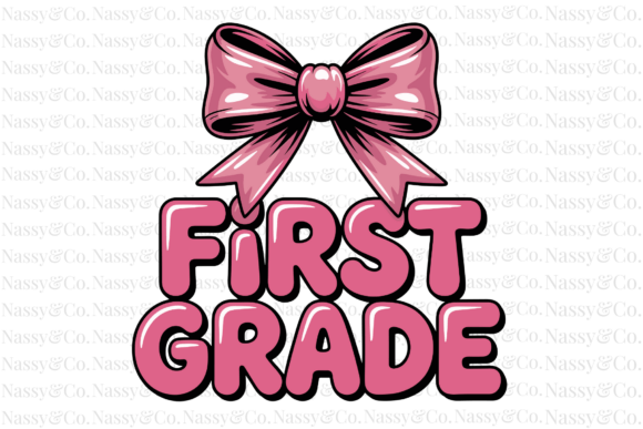 First Grade Back to School Bow PNG