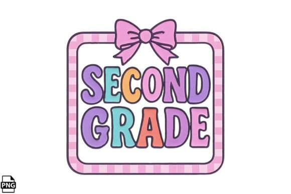 Preppy Back to School PNG for Second Grade